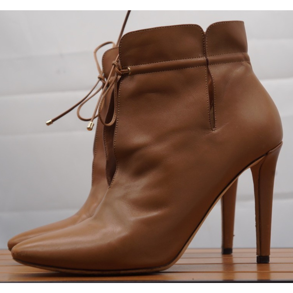 Jimmy Choo Womens Leather Pointed Toe Up Ankle Boots Brown Size 38.5/ 8.5 - Picture 3 of 12